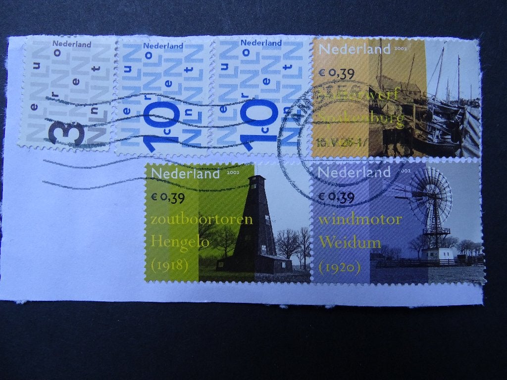 Strookje Postzegels NL - Spakenburg - Hengelo - Weidum  2002, Ophalen of Verzenden, Na 1940, Gestempeld