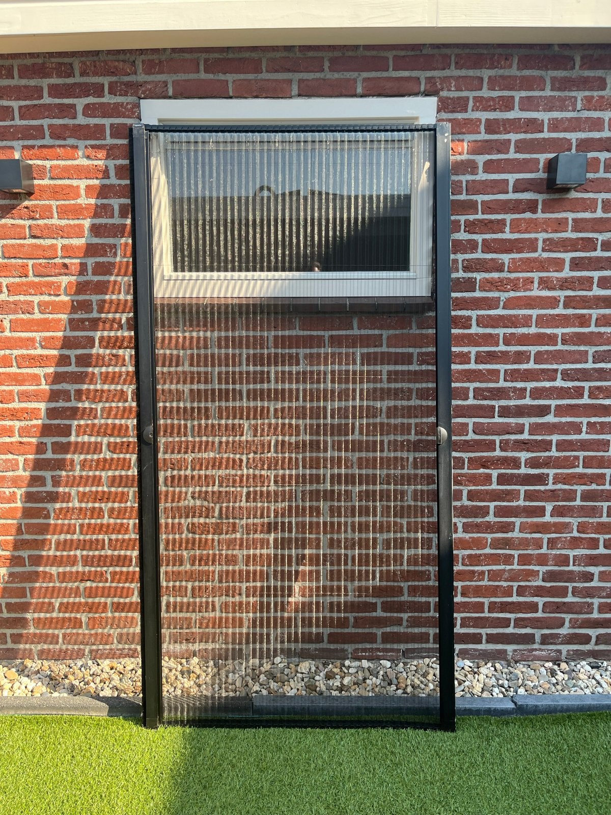 Hordeur plissé zwart, Kunststof, Gebruikt, Hordeur, Minder dan 200 cm