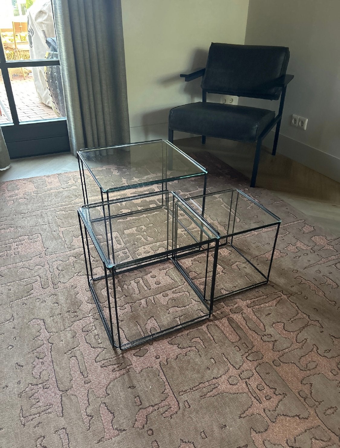 Salontafeltjes, set van 3  - Isocéle, Huis en Inrichting, Vierkant, 55 tot 75 cm, Zo goed als nieuw, Ophalen