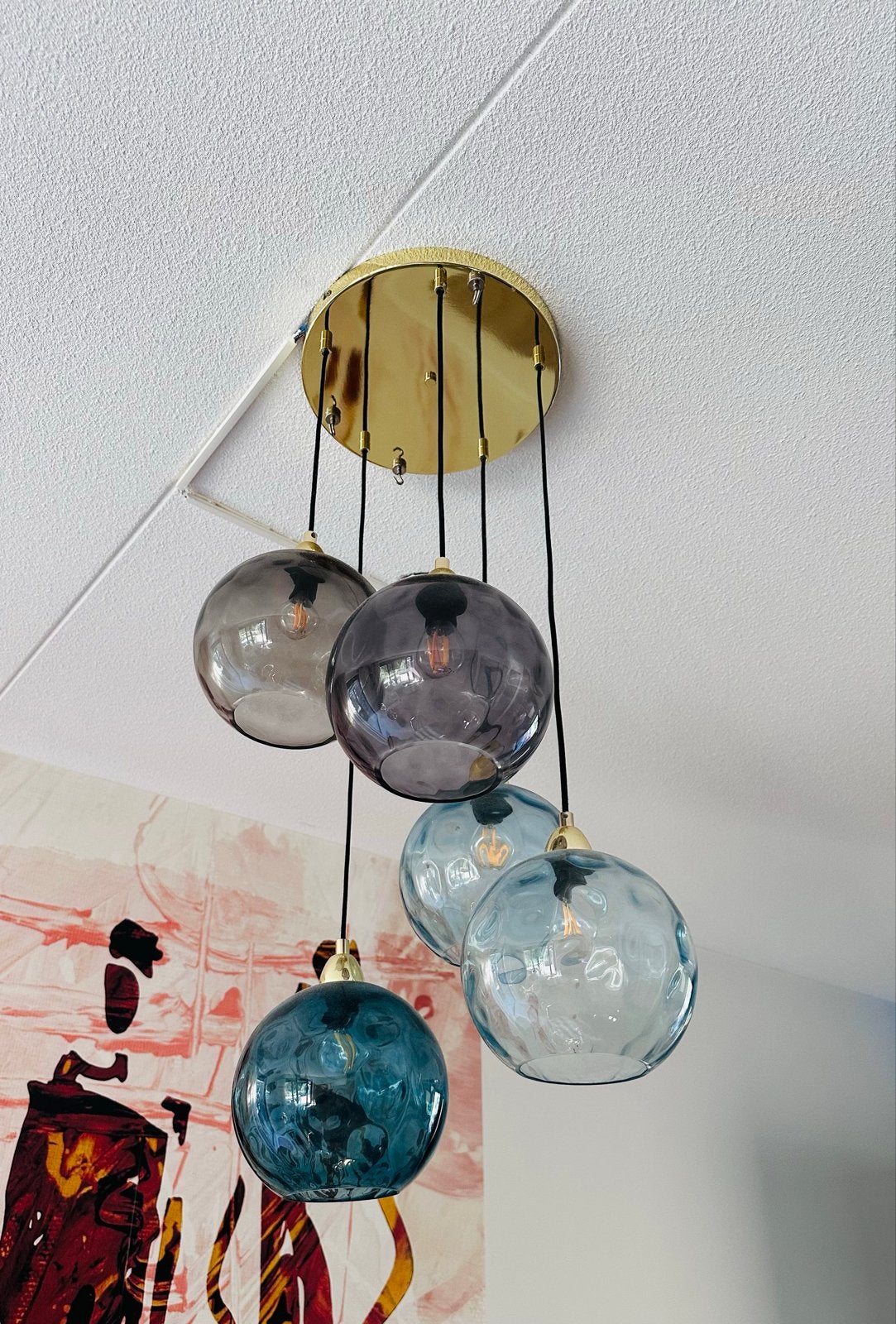 MADE  Ilaria 5-lichts cluster hanglamp, Ophalen, Gebruikt, Glas