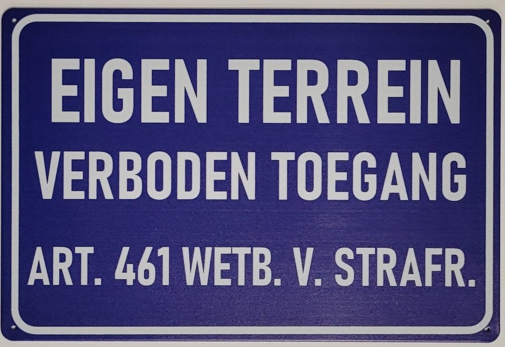 Eigen terrein verboden toegang reclamebord van metaal deco, Info@deconoord.nl, Deco Noord, Nieuw, Ophalen of Verzenden