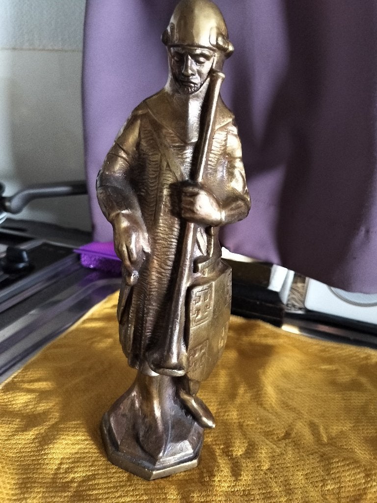 Bronzen ridder uit inboedel, Ophalen of Verzenden, Brons