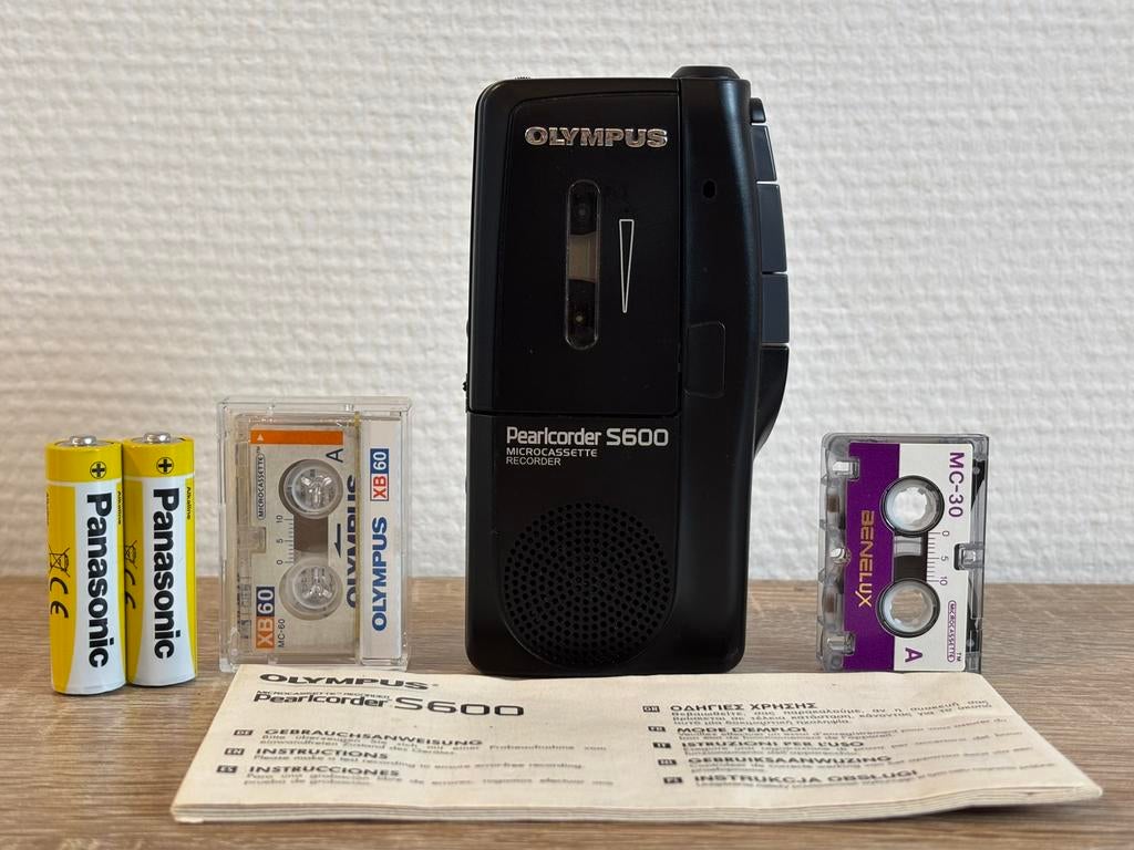 Vintage OLYMPUS Pearlcorder Microcassette Recorder, Ophalen of Verzenden, Zo goed als nieuw