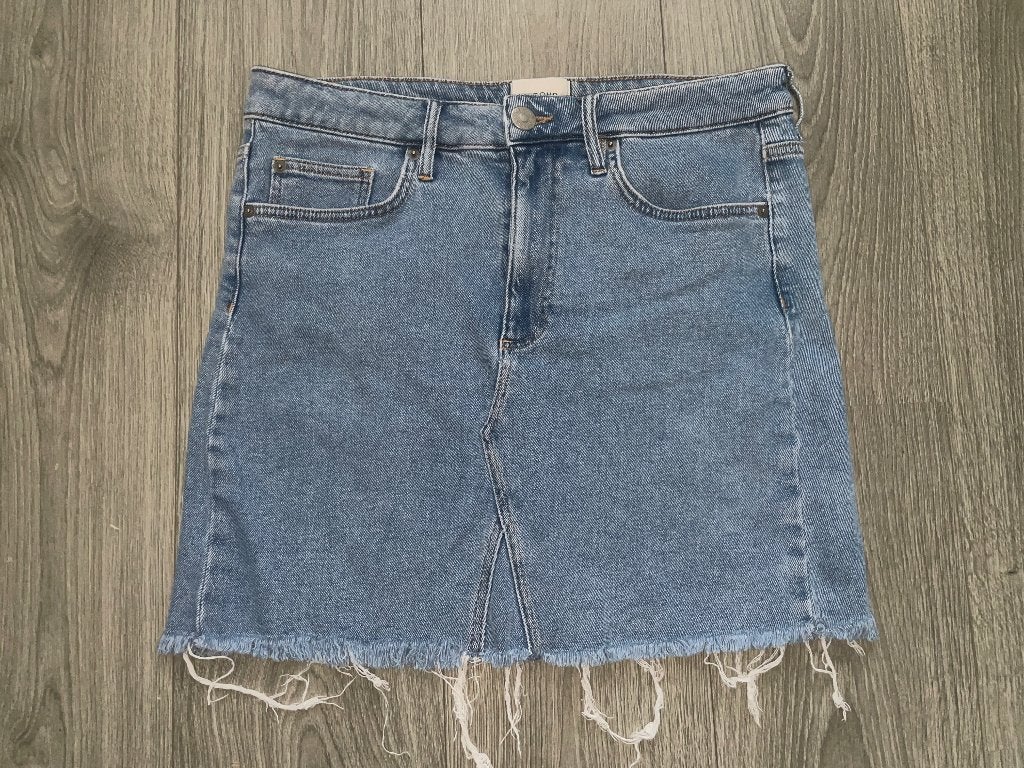 second female blauwe denim stretch spijker koker rok mt L, Kleding | Dames, Rokken, Blauw, Second female, Maat 42/44 (L), Ophalen of Verzenden
