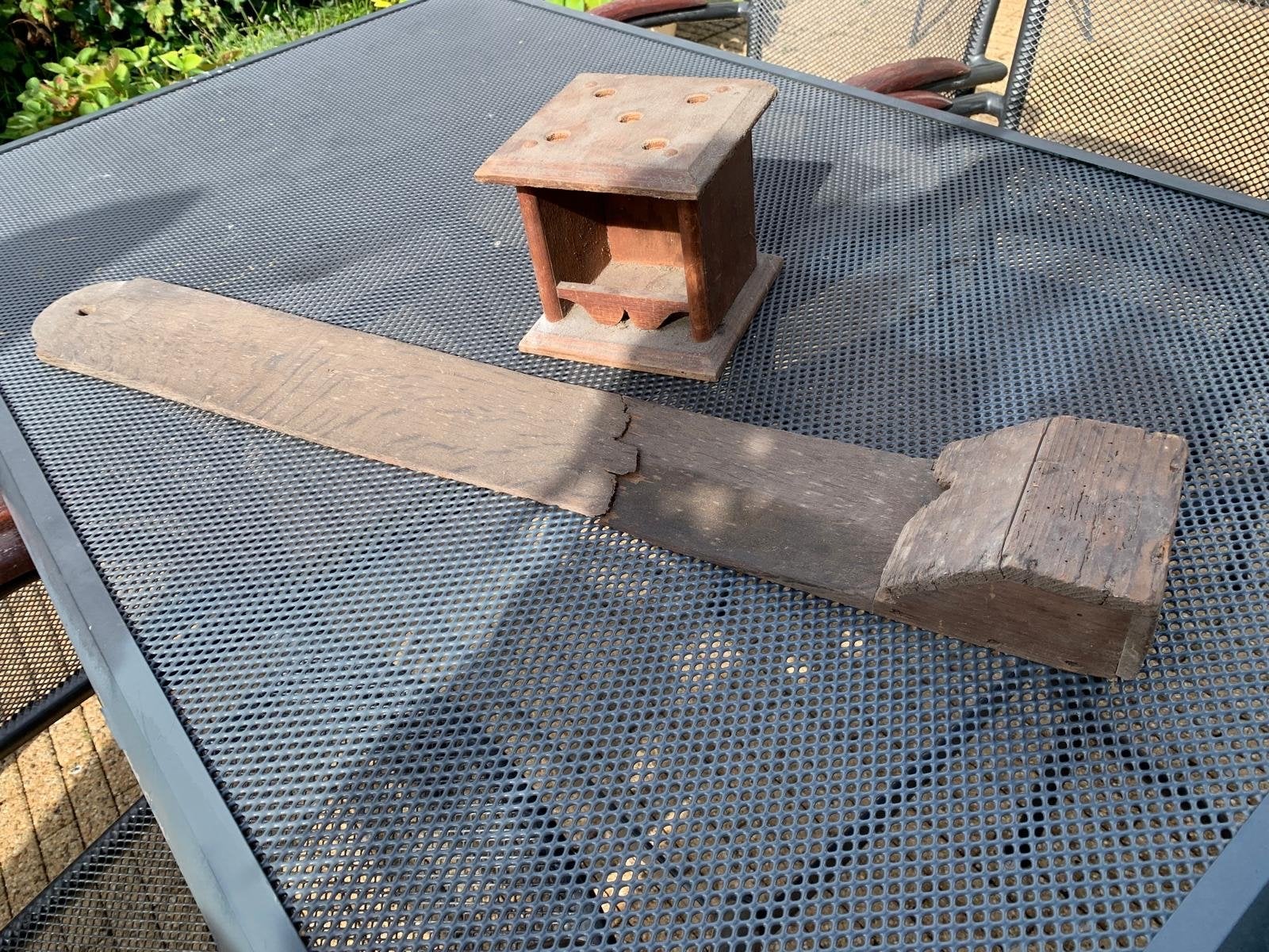 Antieke Messenslijper - Uniek Houten Exemplaar, Ophalen of Verzenden
