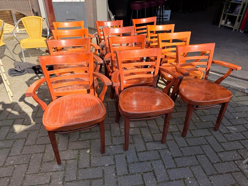 Cafe bar bistro thonet stoelen retro vintage klassiek, Bruin, Ophalen of Verzenden, Zo goed als nieuw, Vijf, Zes of meer stoelen