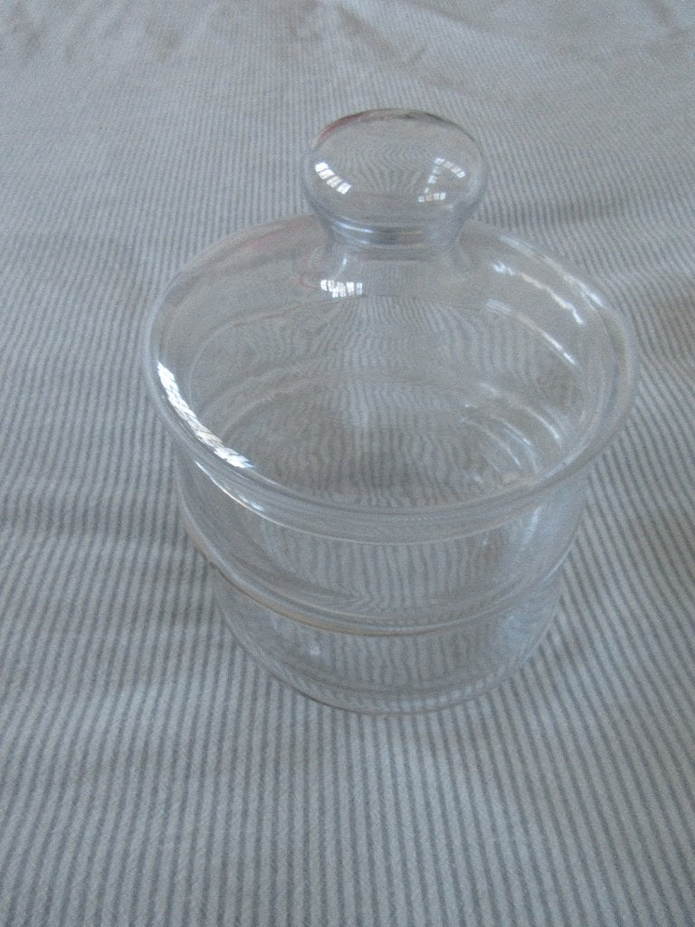 bonbonschaal laagjes glas, schaaltjes deksel, Ophalen, Zo goed als nieuw, Glas