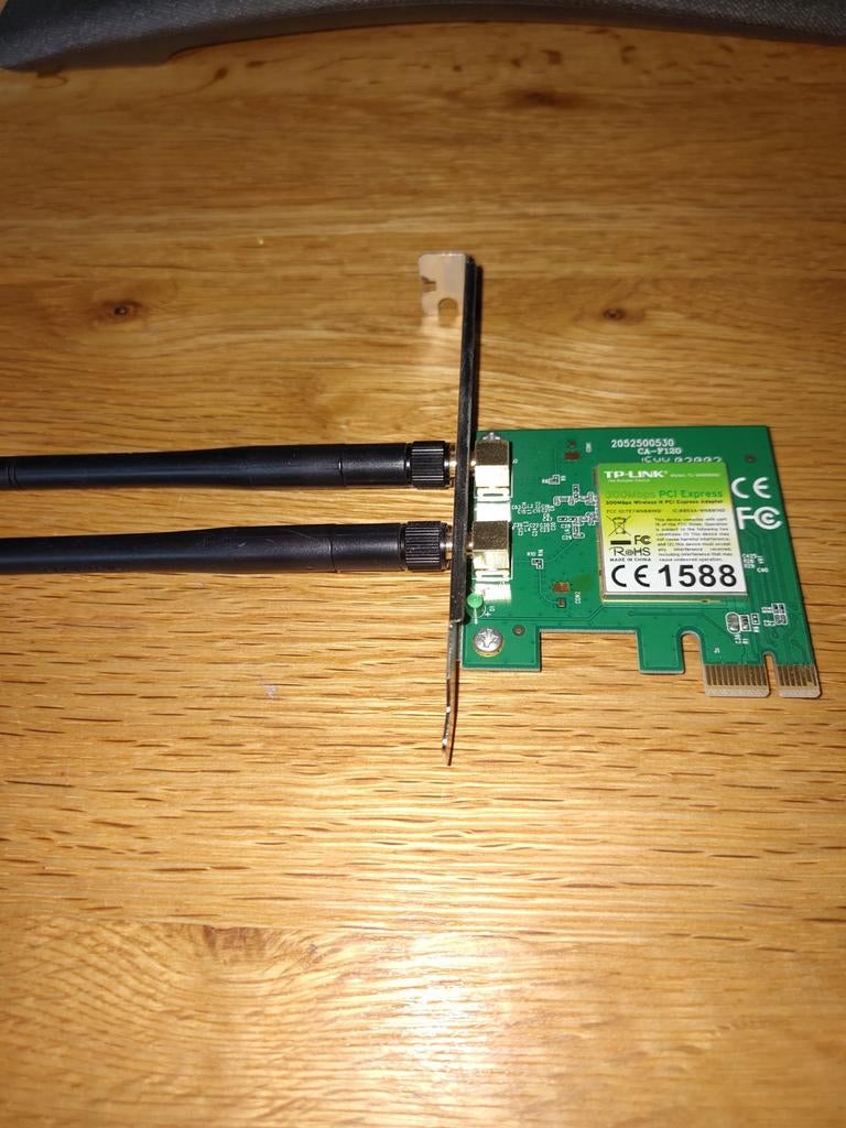 TP-Link PCI Express WiFi Adapter met Antenne, 300mbps, Computers en Software, Netwerkkaarten, Ophalen of Verzenden, Gebruikt, Intern