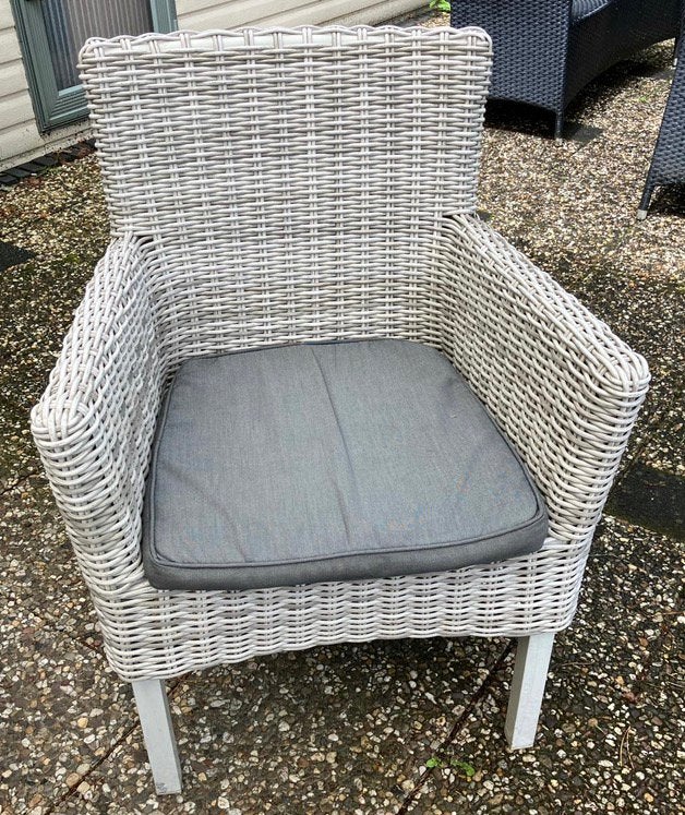 4 Borek tuinstoelen, Tuin en Terras, Tuinstoelen, Ophalen, Gebruikt, Wicker