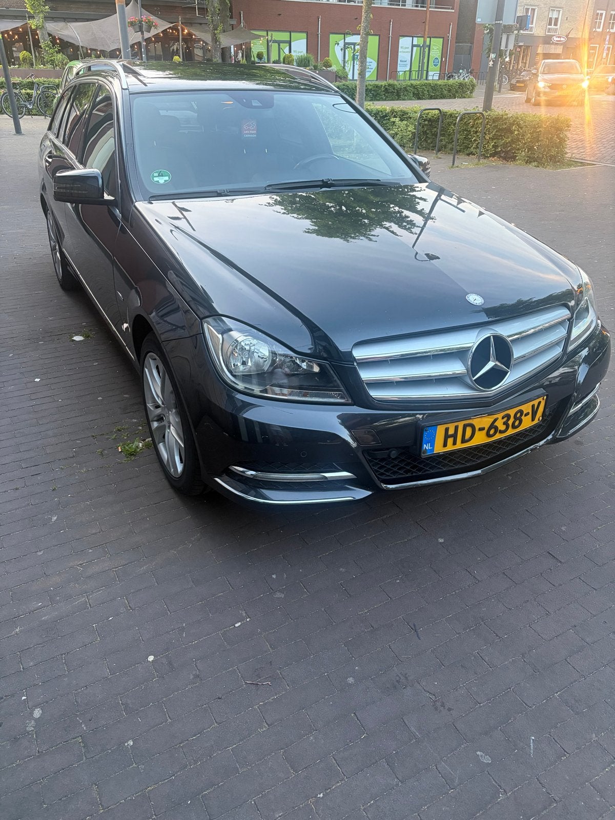 Mercedes-Benz C-Klasse C180cdi BE Estate 2011 Zwart, Auto's, Achterwielaandrijving, 1800 kg, 4 cilinders, Leder en Stof