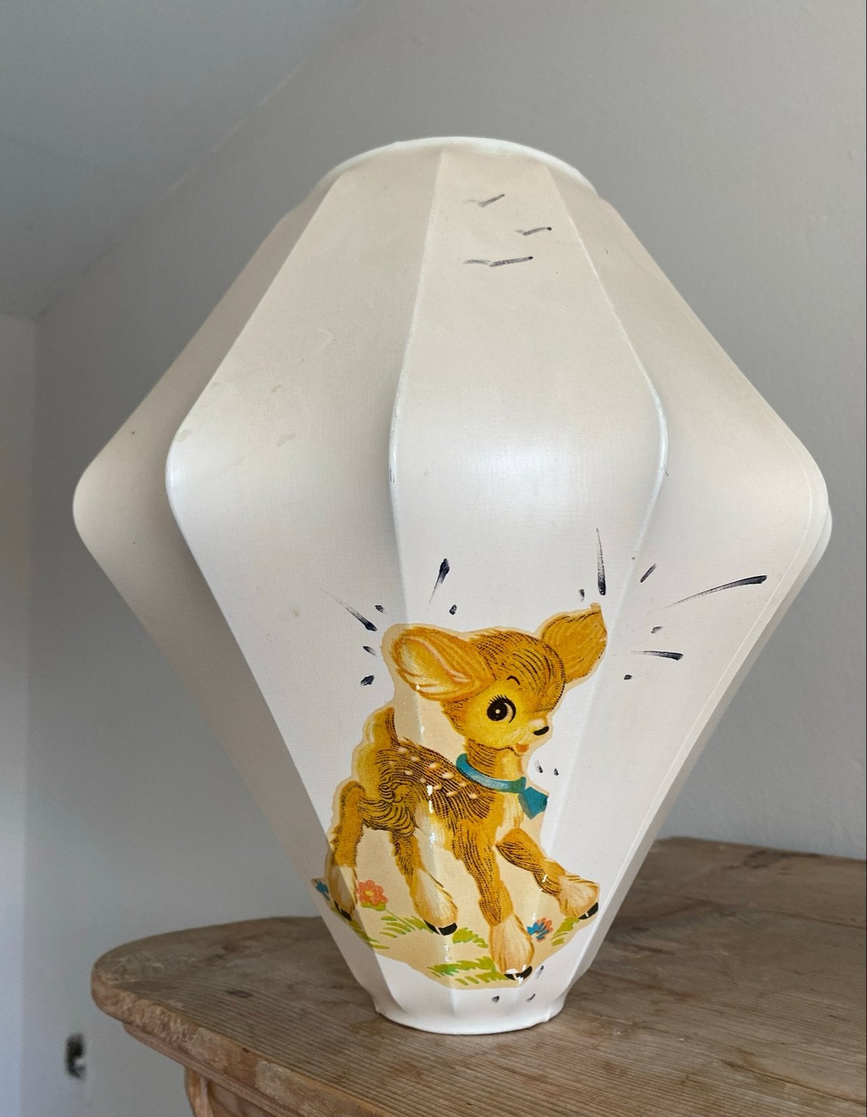 Vintage Jaren '50 Kinderkamer Lamp met Bambi Decoratie, Ophalen of Verzenden