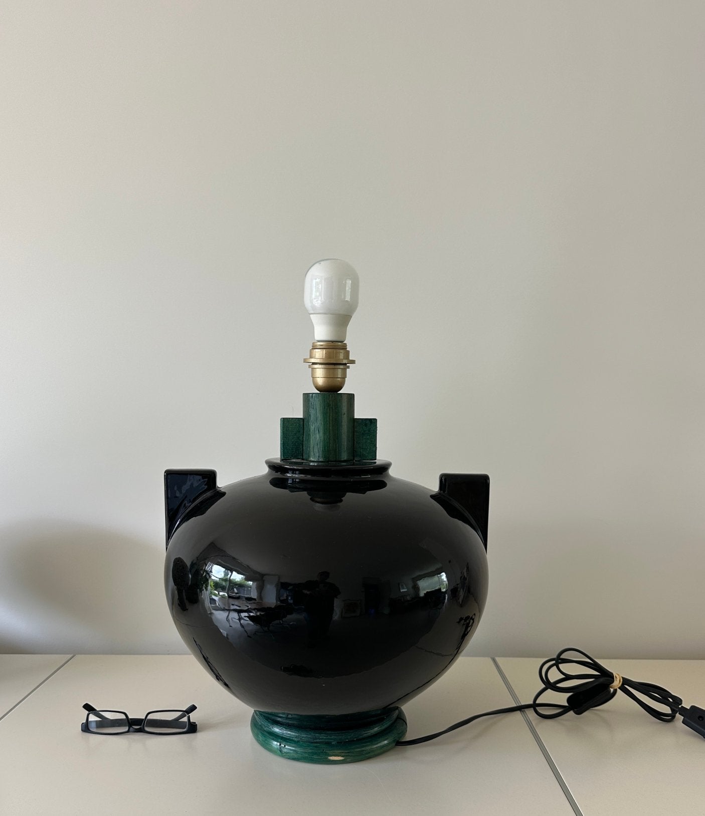 Vintage Italiaanse Keramische Tafellamp 80’s Memphis Stijl, Ophalen