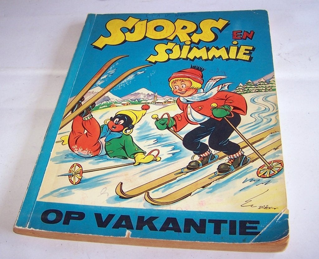Sjors en Sjimmie op vakantie. 1e druk 1957. Izgs., Eén stripboek, Ophalen of Verzenden, Zo goed als nieuw