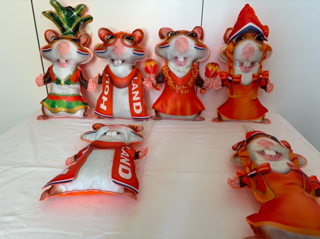 6 Albert Heijn Hamsters Oranje Holland EK WK Voetbal, Verzamelen, Albert Heijn, Ophalen of Verzenden