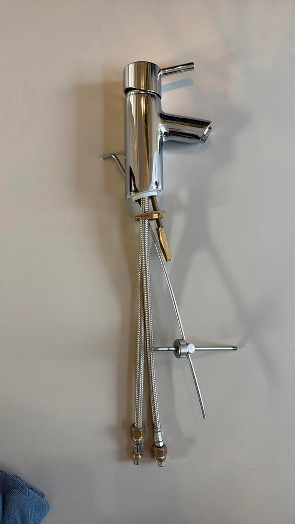 Hans Grohe Talis S wastafelkraan met trekstang chroom, Ophalen, Gebruikt, Chroom, Kraan