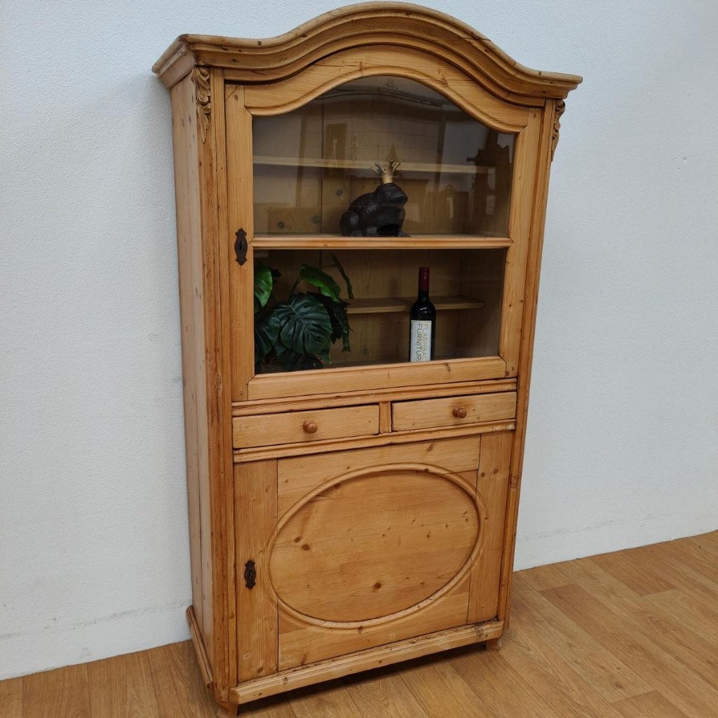 Antieke Grenen Buffetkast Vitrinekast Brocante Servieskast, Huis en Inrichting, Kasten | Buffetkasten, Valkenswaard, Gebruikt