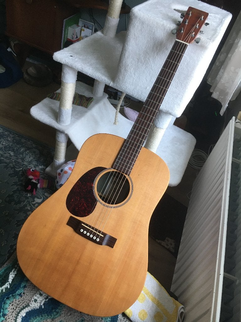 Martin Custum X Series, linkshandig, made in USA, klinkt sup, Ophalen, Zo goed als nieuw, Klassieke of Spaanse gitaar, Met koffer
