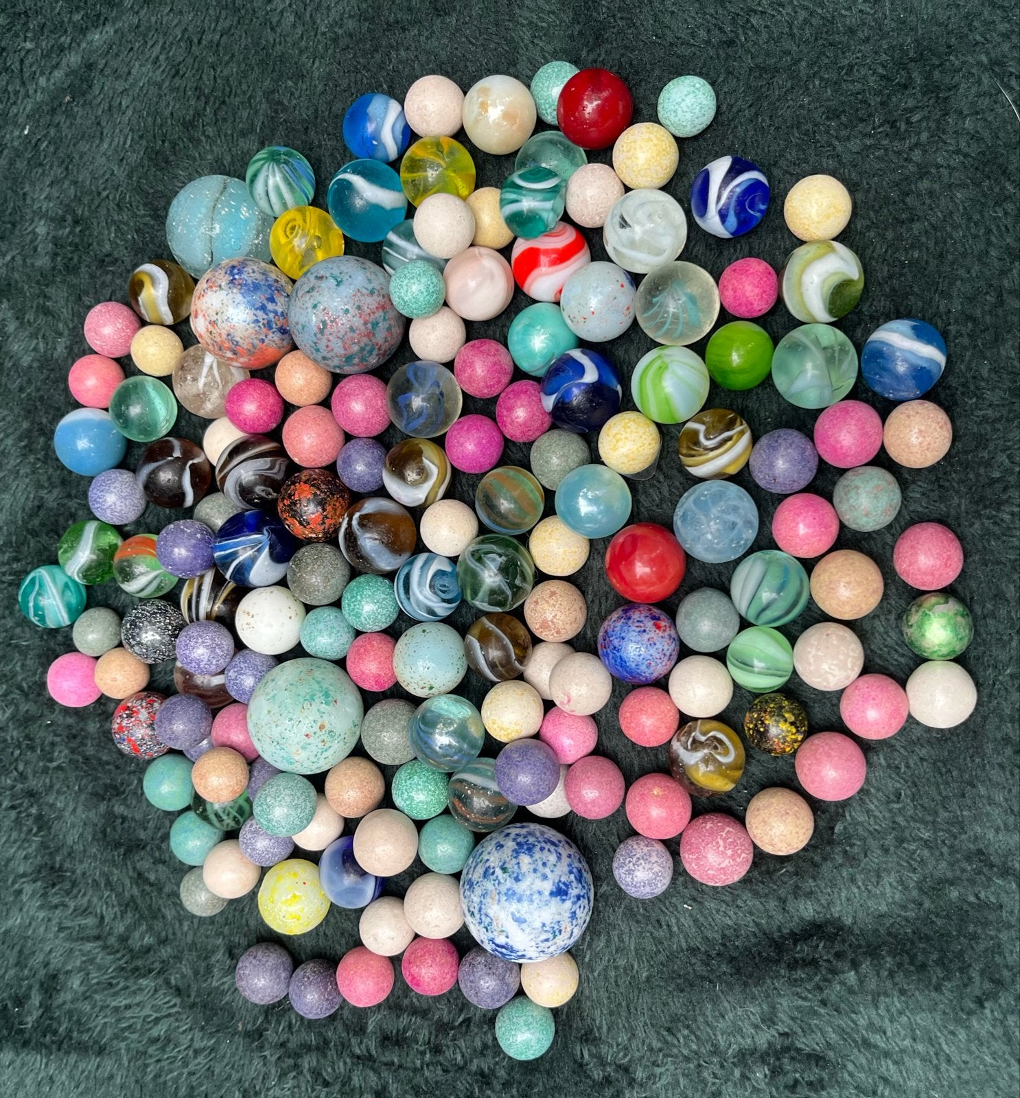 Verzameling kleurrijke knikkers marbles vintage speelgoed, Verzamelen, Ophalen of Verzenden, Gebruikt