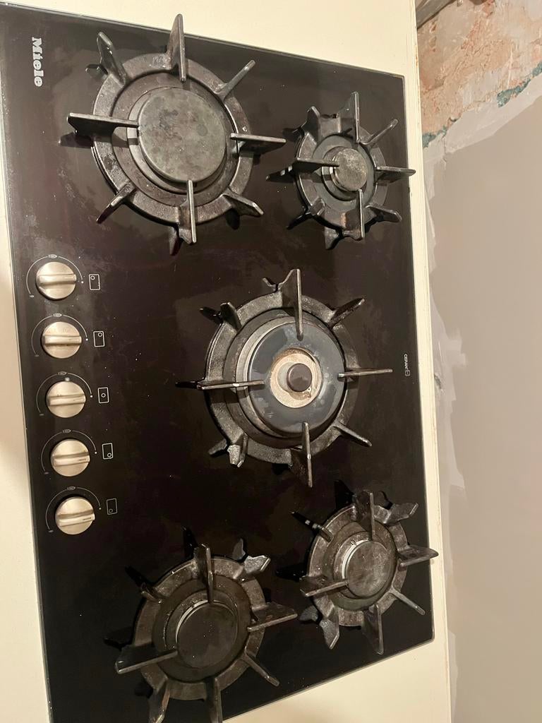Miele KM 371 G NL Gasfornuis - 5 Kookzones, Witgoed en Apparatuur, Kookplaten, Ophalen, Gebruikt, Inbouw, Gas