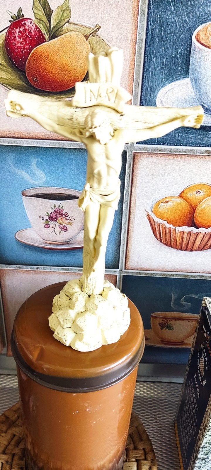 Prachtig Religieus Jezus Kruis van Gips, Verzamelen, Religie, Ophalen
