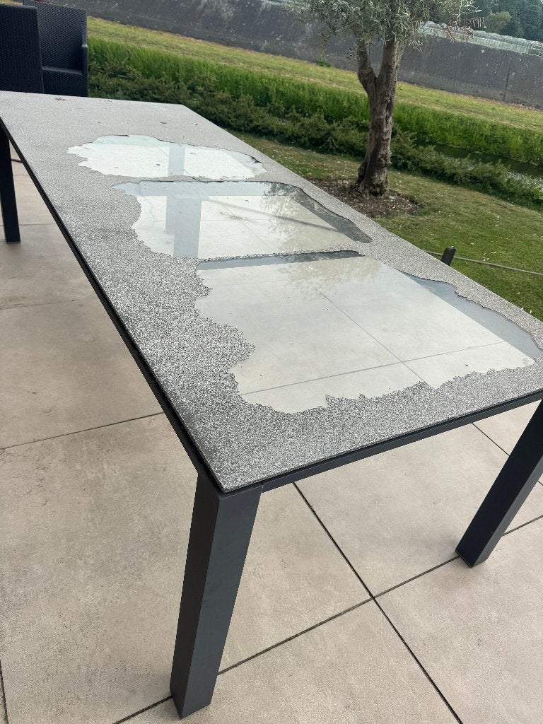 Tuintafel Buitenhof/Life 260x100 aluminium — beschadigd blad, Ophalen, Gebruikt, Rechthoekig, Aluminium