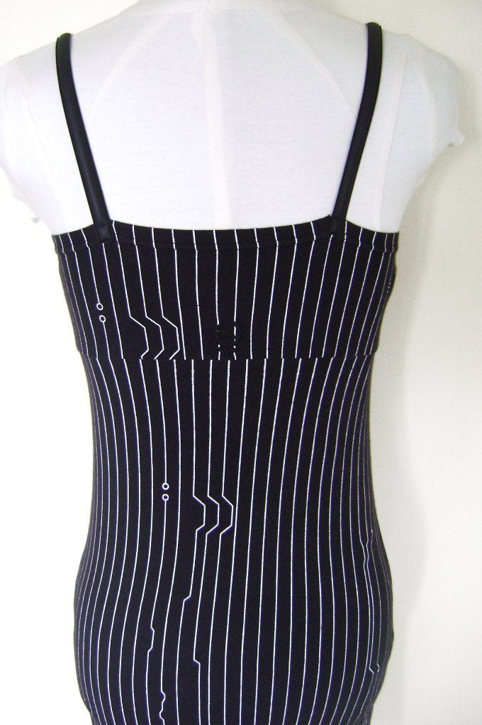 vintage cyberdog jurk circuits Y2K rave cyber goth punk rock, Overige kleuren, Verzenden, Zo goed als nieuw, Maat 36 (S)