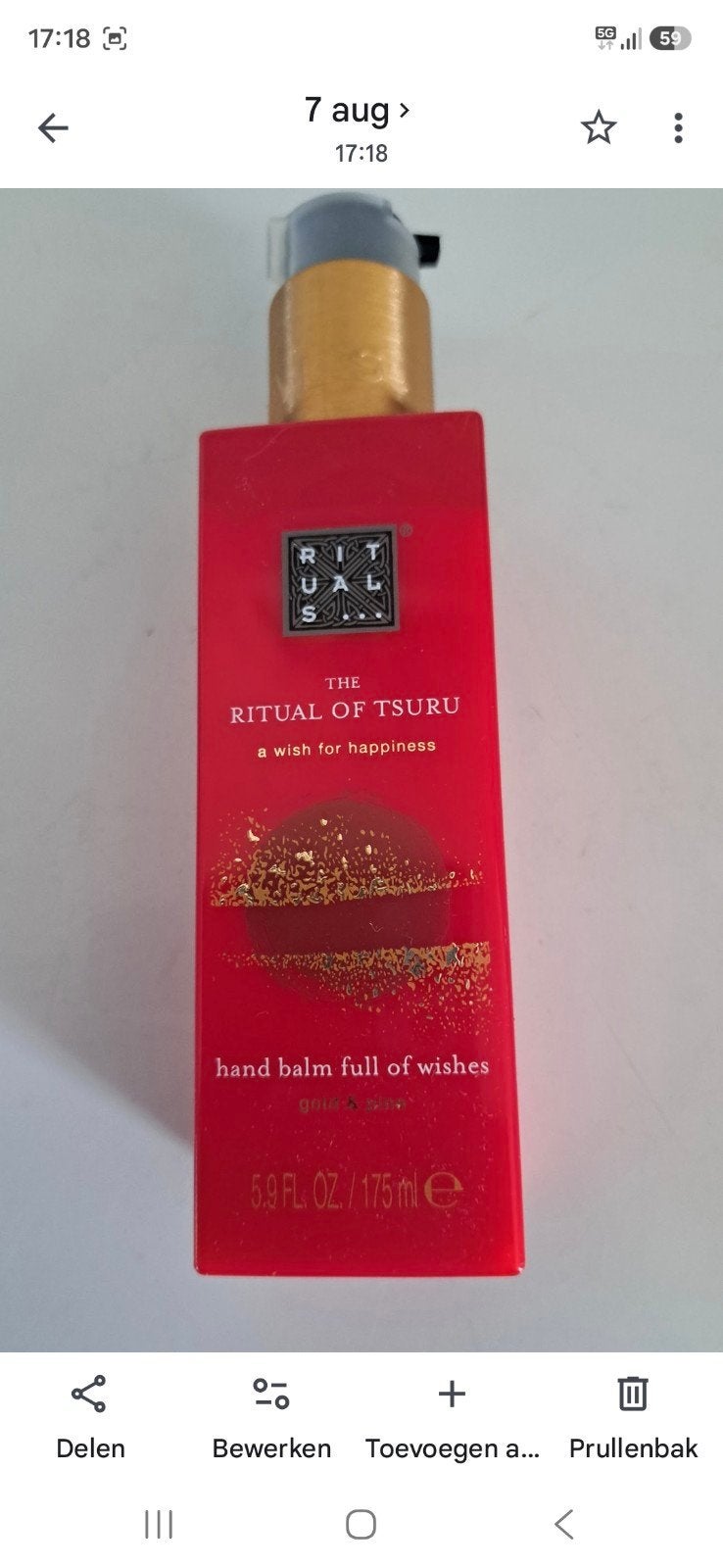 Rituals The Ritual of Tsuru Hand Balm - Nieuw, Sieraden, Tassen en Uiterlijk, Ophalen of Verzenden, Nieuw, Bodylotion, Crème of Olie
