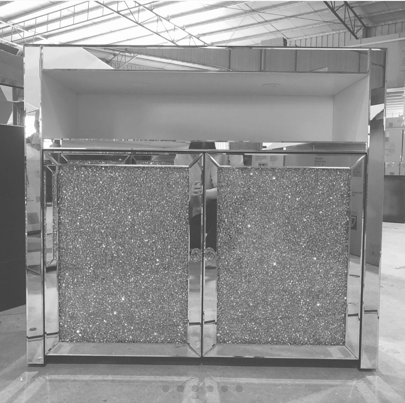 Swarovski glitter steentjes glas kast dressoir verlichting, Huis en Inrichting, Ophalen, Met deur(en), 100 tot 150 cm, 50 tot 75 cm