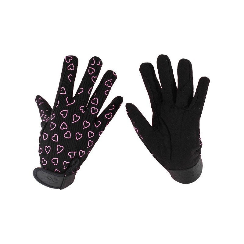 Ibiza roze hartjes Red Horse Print handschoenen maat XS S M, Dames, Dressuur, Red Horse, Overige typen