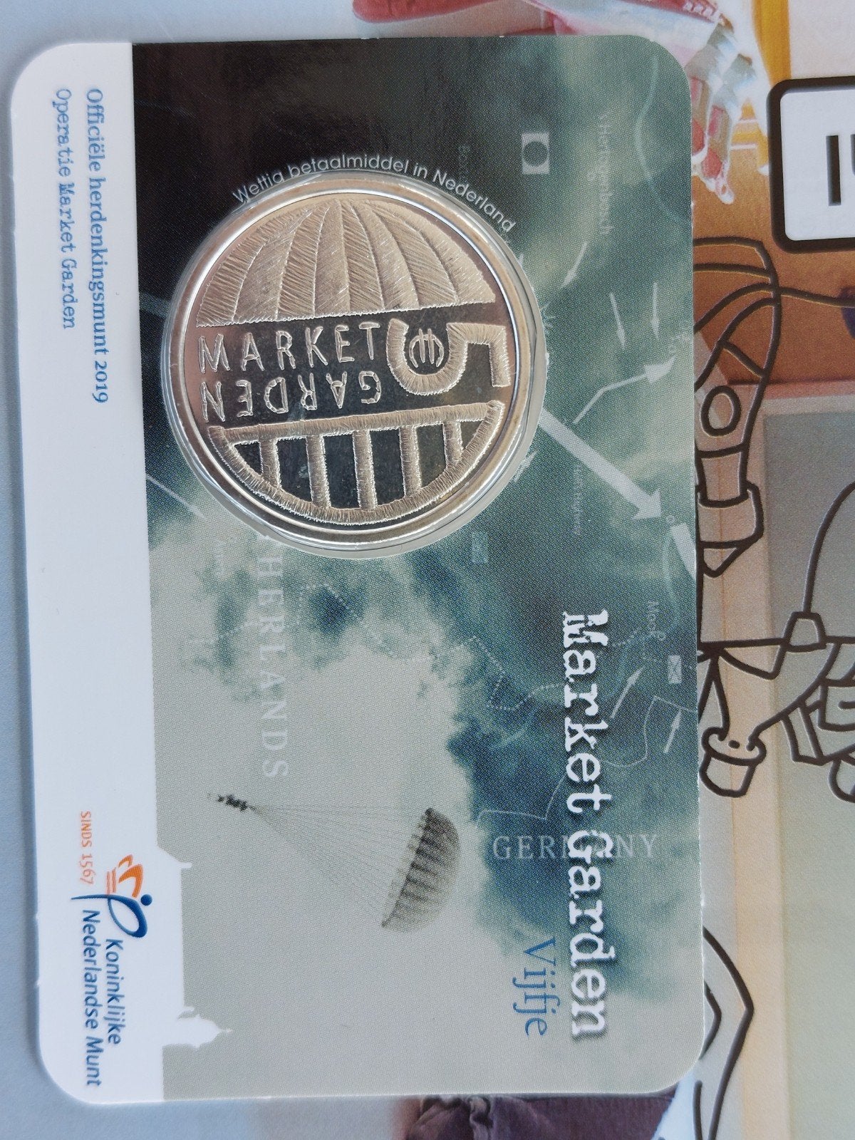 Coincard 5 euro munt Operatie Market Garden 2019, Postzegels en Munten, Ophalen of Verzenden