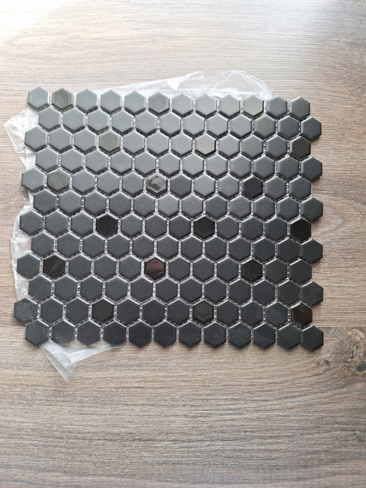 Zwarte Hexagon Mozaïek Tegels - 2,73 m2, Ophalen, Nieuw, 20 tot 40 cm, Minder dan 5 m²