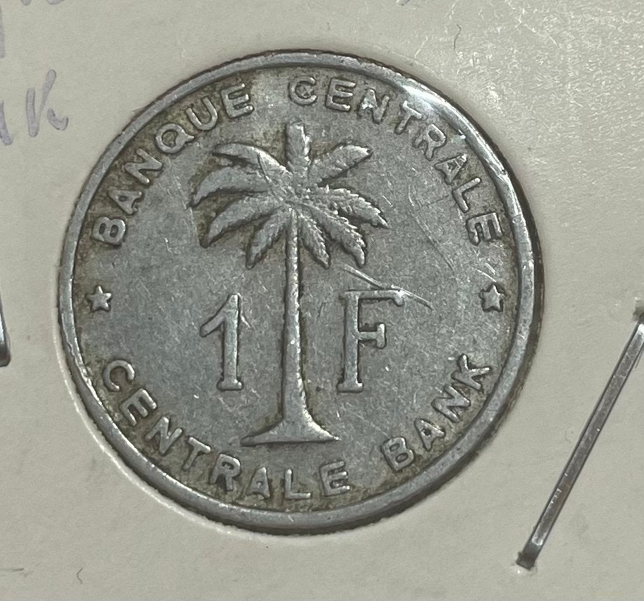 1 franc Belgisch Congo Ruanda Urundi 1959, Ophalen of Verzenden, Overige landen