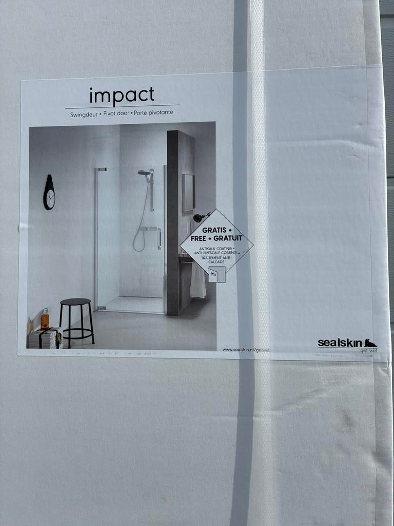 Sealskin Impact Swingdeur 88-92x195cm - Nieuw in doos, Ophalen, Nieuw, Glas, Douche