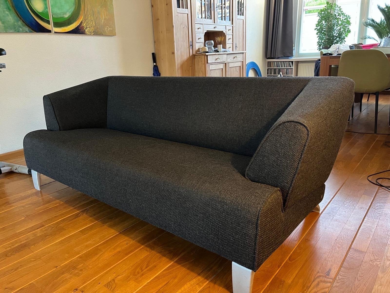 Rolf Benz 2,5-zitsbank - Donkergrijs, Ophalen, Gebruikt, 150 tot 200 cm, Tweepersoons