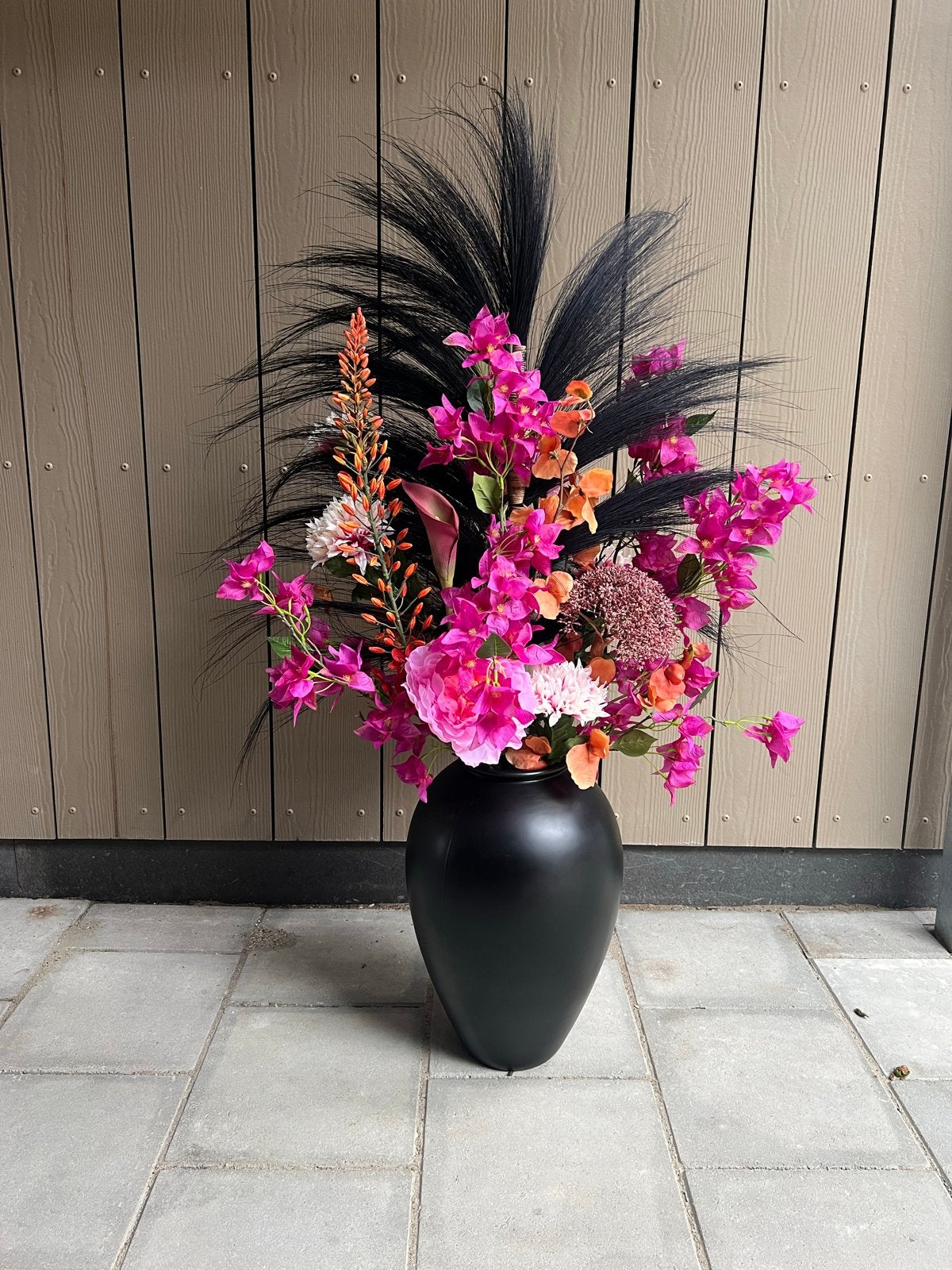 Hele Grote vaas met zijden/kunstbloemen boeket, Binnen, Overige typen, 123 cm, Nieuw