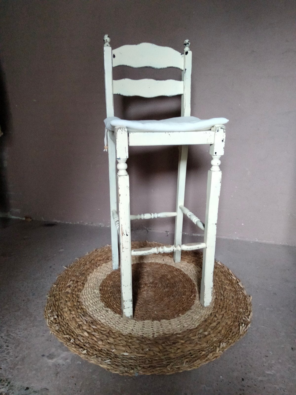 oude brocante hoge stoel, Ophalen of Verzenden, Gebruikt
