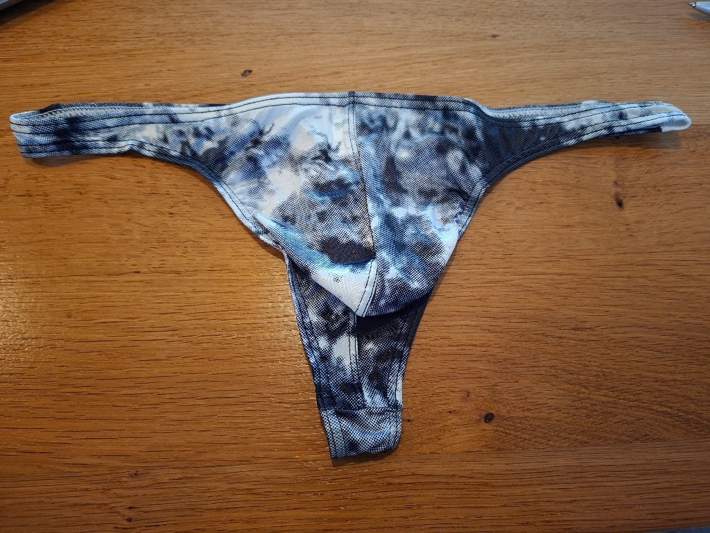 Heren string met abstract patroon maat M, Verzenden, Zwart, Onbekend, Overige typen