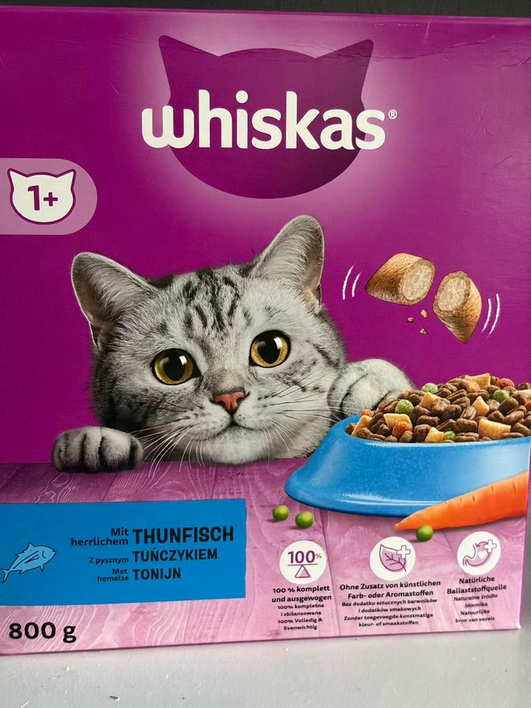Kattenvoer: Whiskas tonijn 800 gr houdsbaardatum: 13-01-2027, Ophalen of Verzenden, Kat