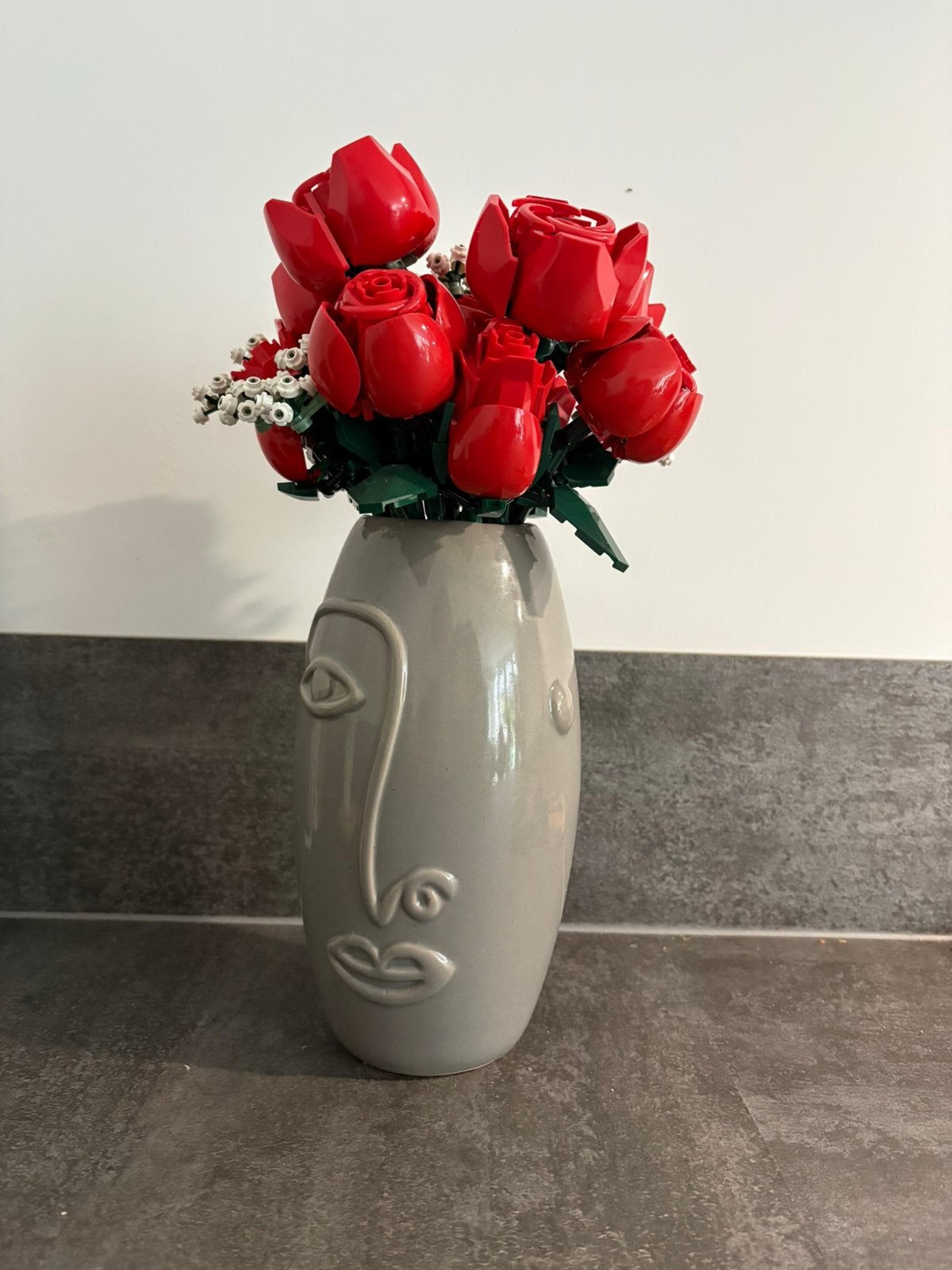 Lego rozen incl vaas, Ophalen, Inclusief decoratie, Rood, Glas