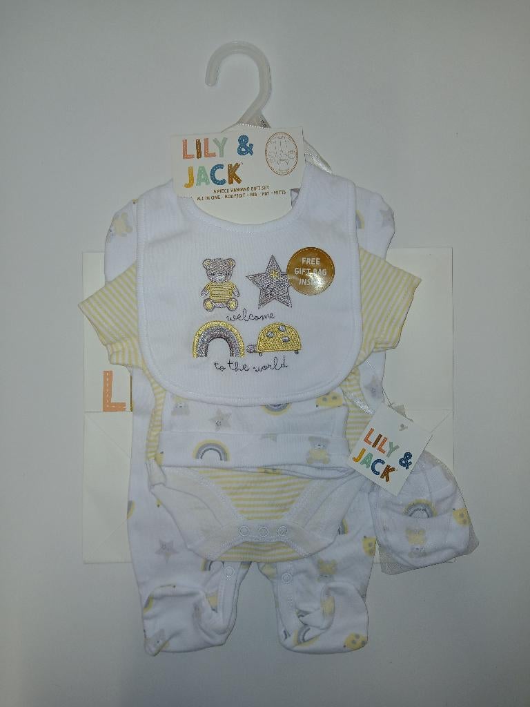 Cadeauset baby - 5-delig - unisex - prematuur - maat 44, Kinderen en Baby's, Babykleding | Prematuur, Lily & Jack, Billiesboetiek@gmail.com