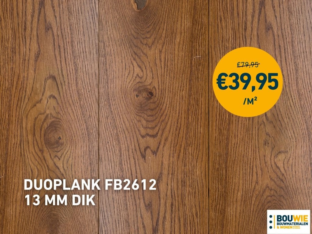 Houten vloer - Duoplank Eiken - NERGENS GOEDKOPER! OP=OP!, Niet ingevuld, Niet ingevuld, Nieuw, 10 m² of meer