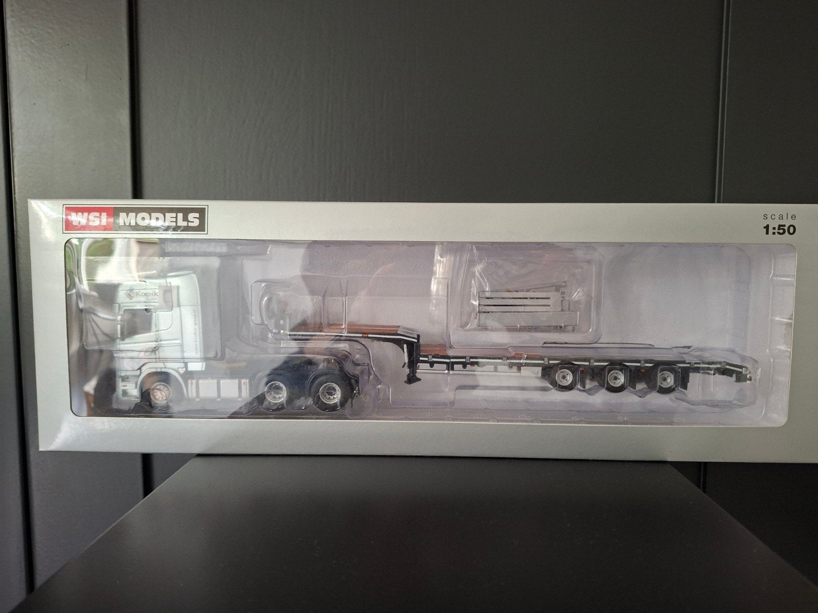kooiker scania r6 met dieplader, Hobby en Vrije tijd, Ophalen of Verzenden, Nieuw, Bus of Vrachtwagen, Wsi