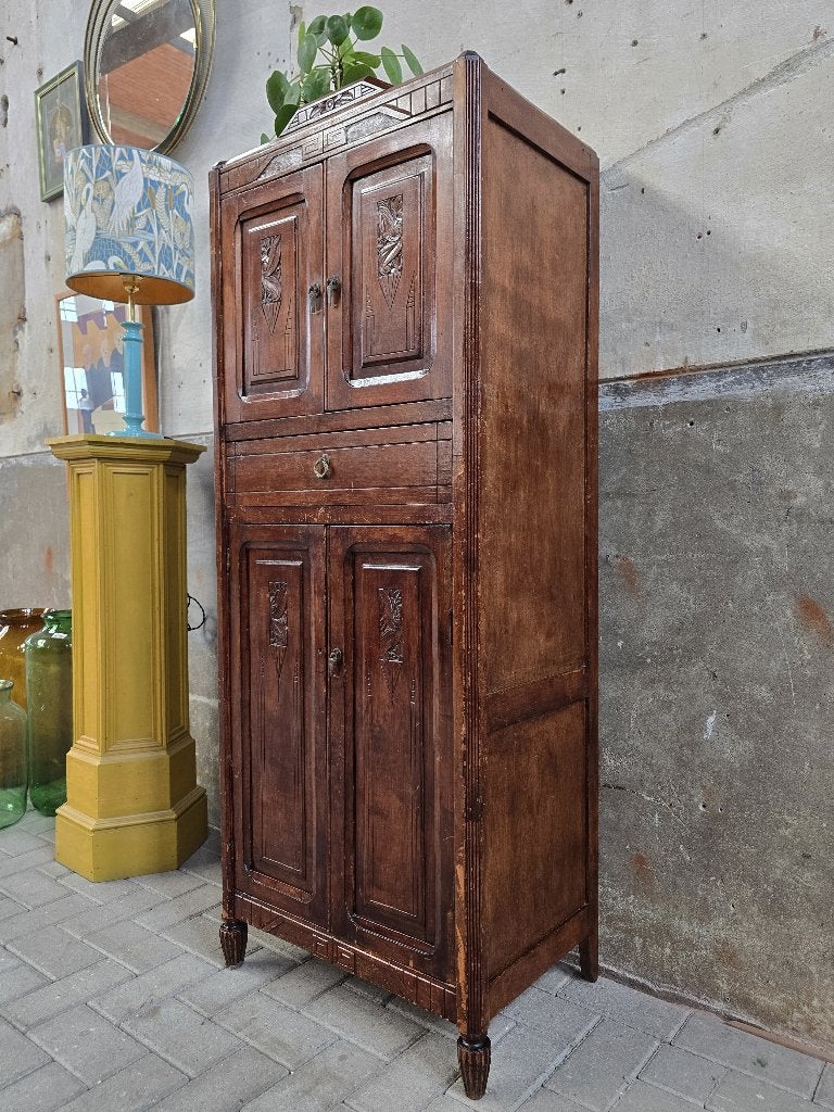 Antiek Eiken Art Nouveau Kastje | Vintage Jugendstil Kast, Antiek en Kunst, Antiek | Meubels | Kasten, Ophalen of Verzenden