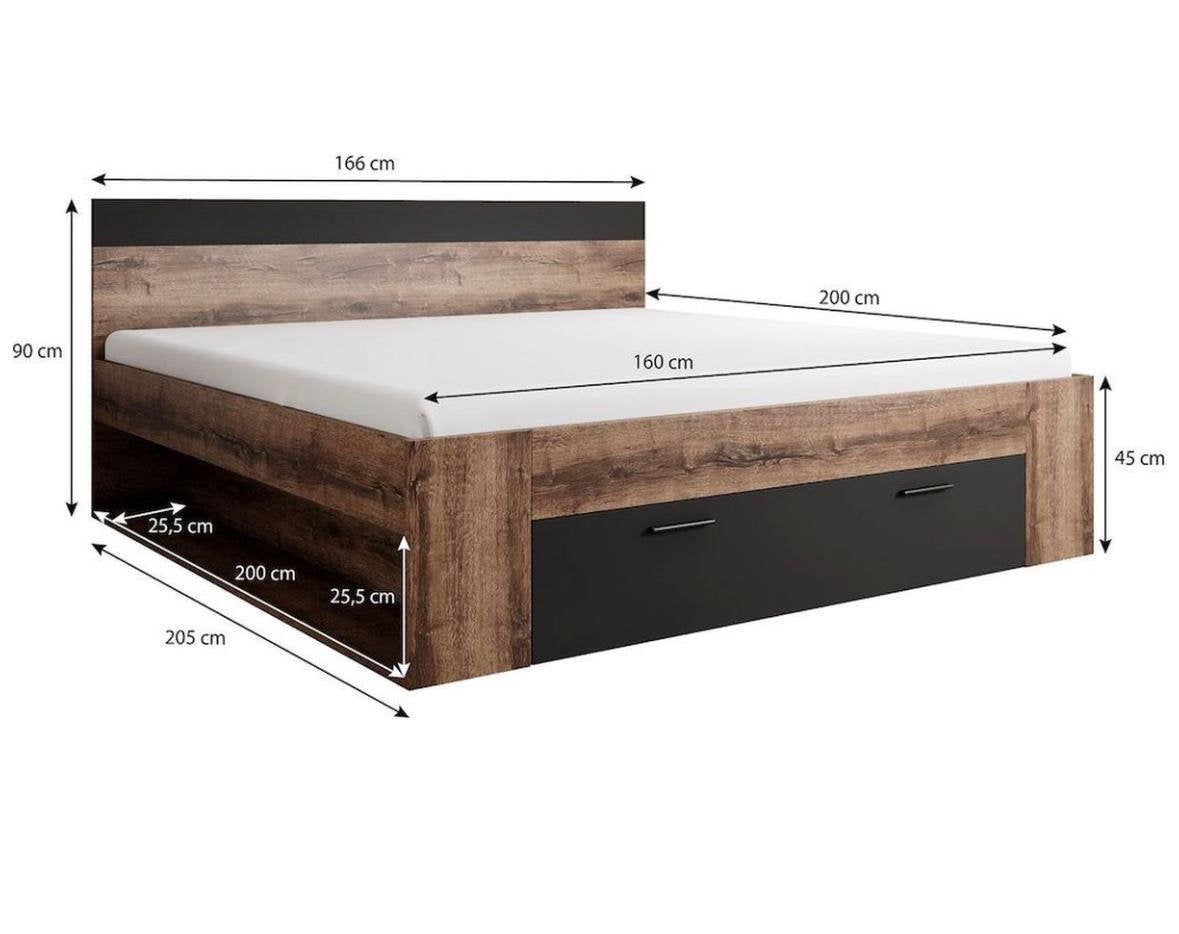 Twee persoons bed 160x200, Ophalen, Bruin, Tweepersoons, Zo goed als nieuw