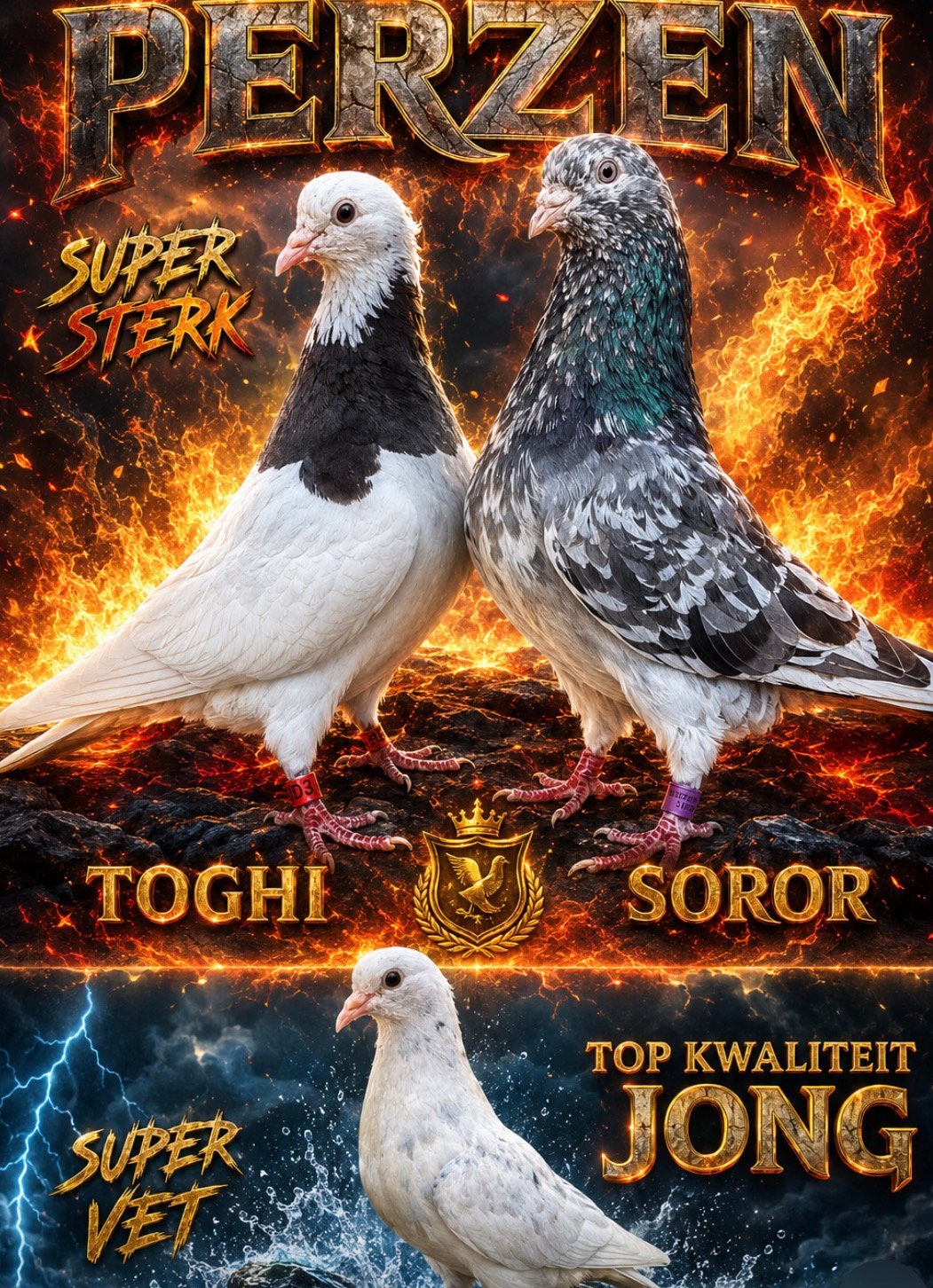 Top koppel perzische duiven, Meerdere dieren, Overige soorten
