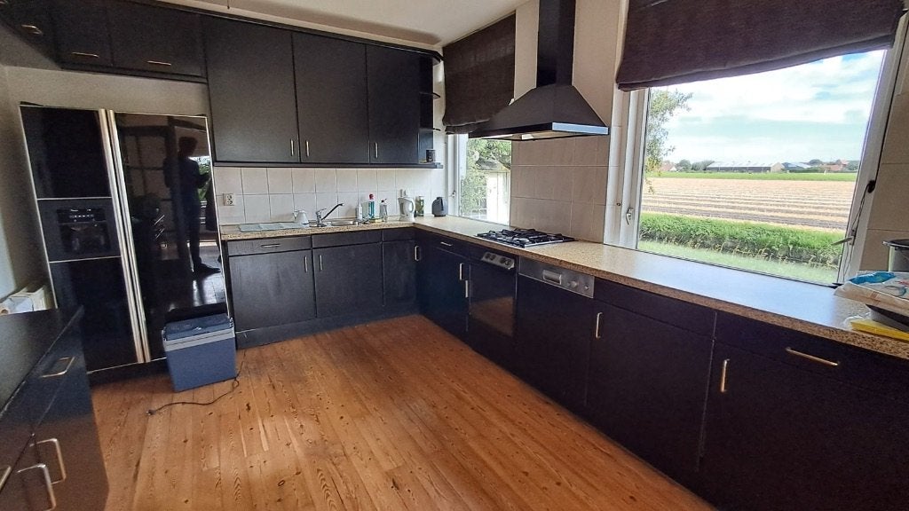 Complete keuken (zwart met licht aanrechtblad), Ophalen, Gebruikt, Zwart, Hoekkeuken