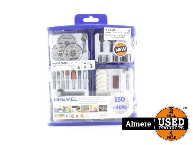 Dremel 724 accessoireset - EZ SpeedClic set - 150-delig, Dremel, Nieuw, https://www.dremel.com/nl/nl/ondersteuning/contact, 4902 North Lilly Road, Menomonee Falls, WI 53051, Verenigde Staten