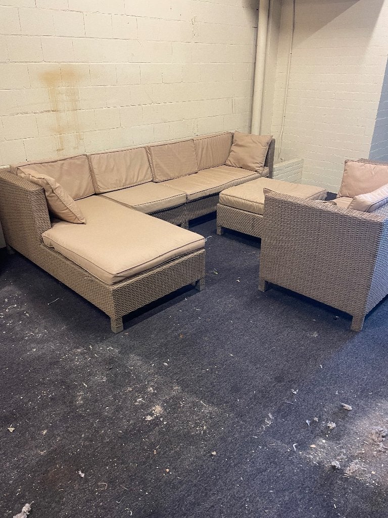 mooie grote lounge set met zo goed als nieuwe kussens, Tuin en Terras, Ophalen