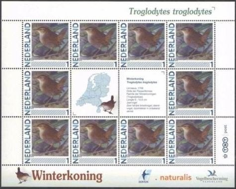 Vogels in Nederland Vel Winterkoning, Ophalen of Verzenden, Postfris