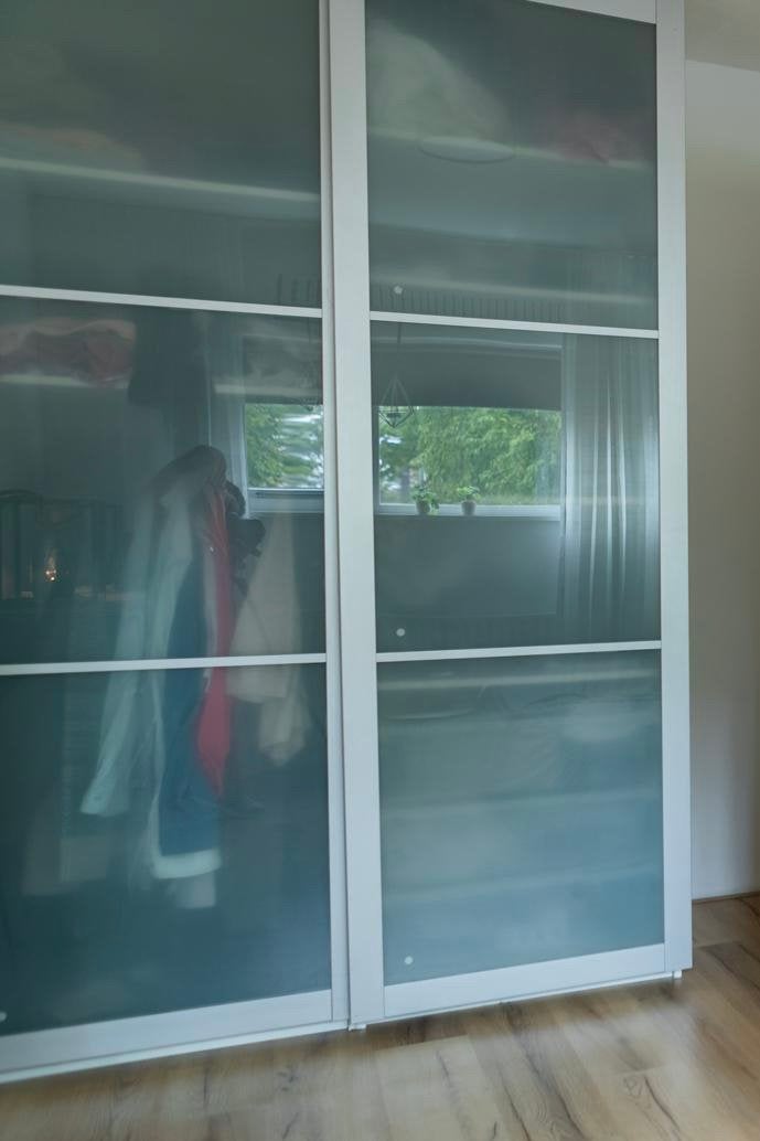 Pax kast glazen schuifdeuren, Ophalen, Gebruikt, 50 tot 100 cm, 200 cm of meer